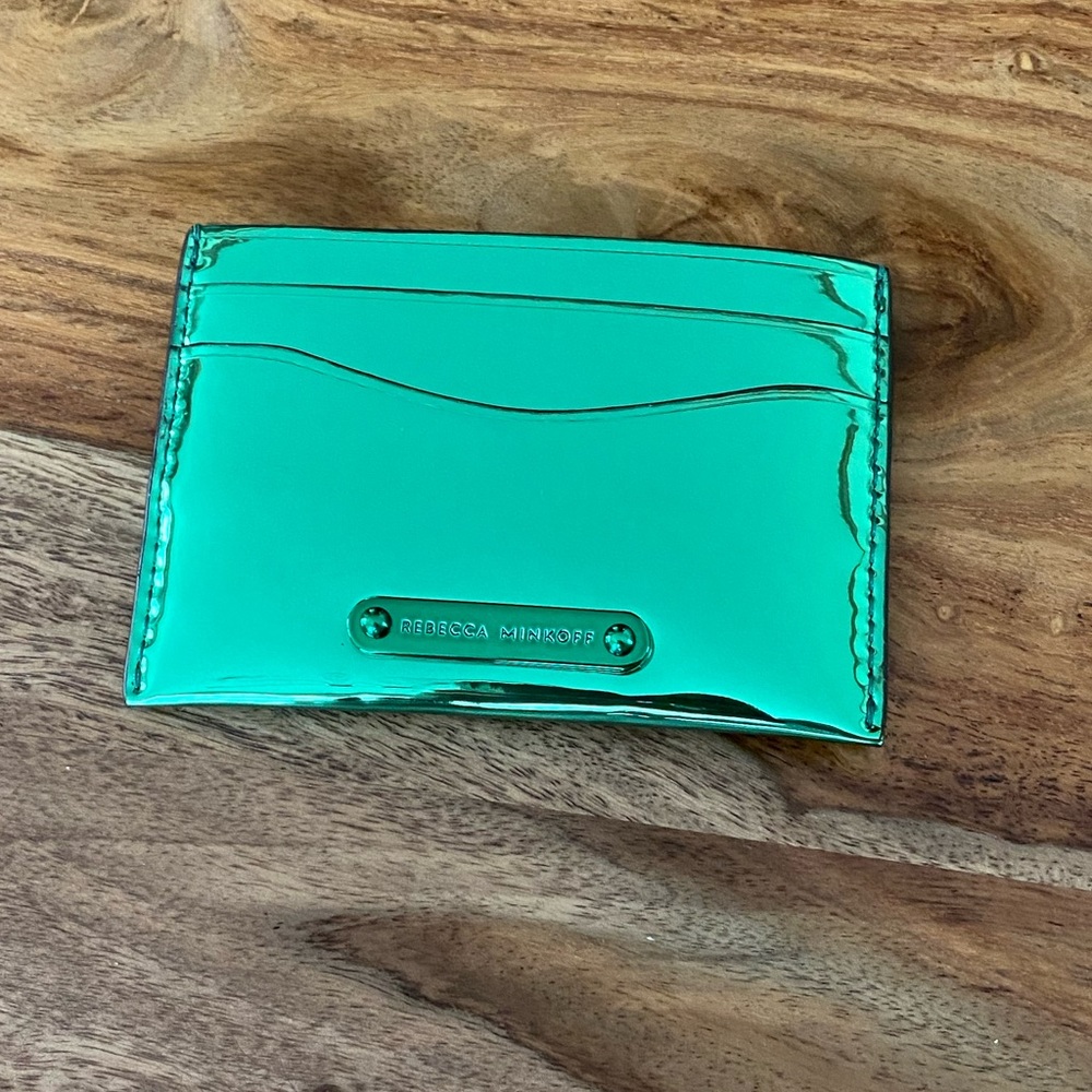 Rebecca Minkoff Cardholder - Mirrored Patent - Green
